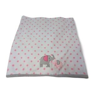 Parents choice Baby blanket pink dots elephants gray trim Walmart